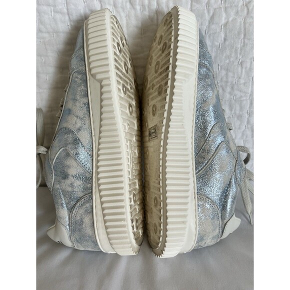 Voile Blanche Pale Blue Metallic Sneakers Size 38 (7.5) EUC - Picture 6 of 10